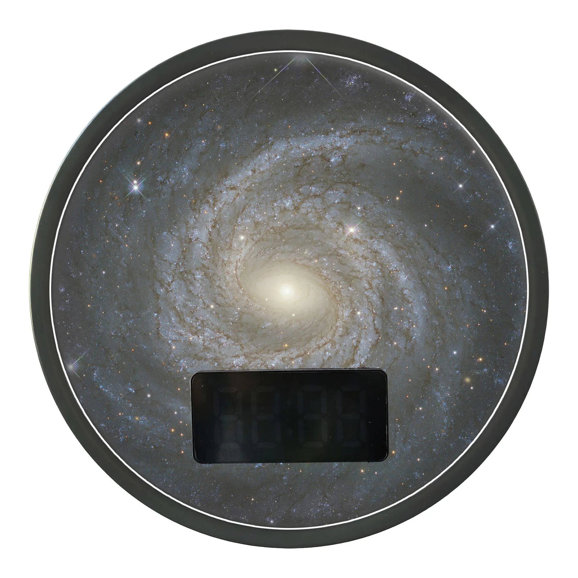 Spiral Galaxy Space Digital Wall Clock with LED Night Light Display Calendar Temperature Date All-in-one Household Decor Clock