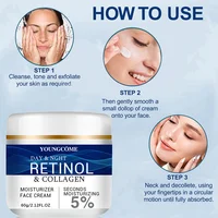 Crème pour le visage au collagène, rétinol, acide hyaluronique, Anti-vieillissement, raffermissant, estompe les ridules, blanchissant, hydratant, éclaircissant pour la peau 3