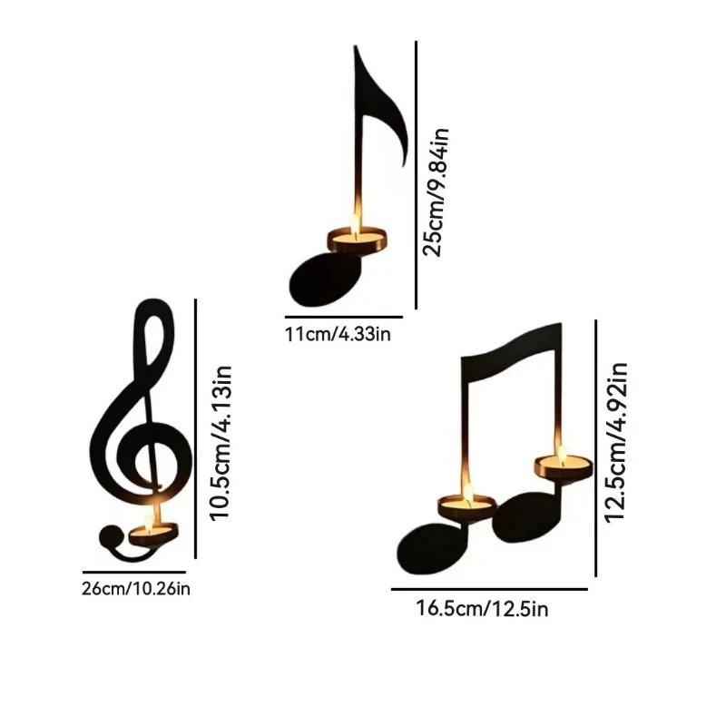 Sconce, Music note Metal candle stand, wall mounted candlelight dinner, wrought iron candle holder, home living room decoration