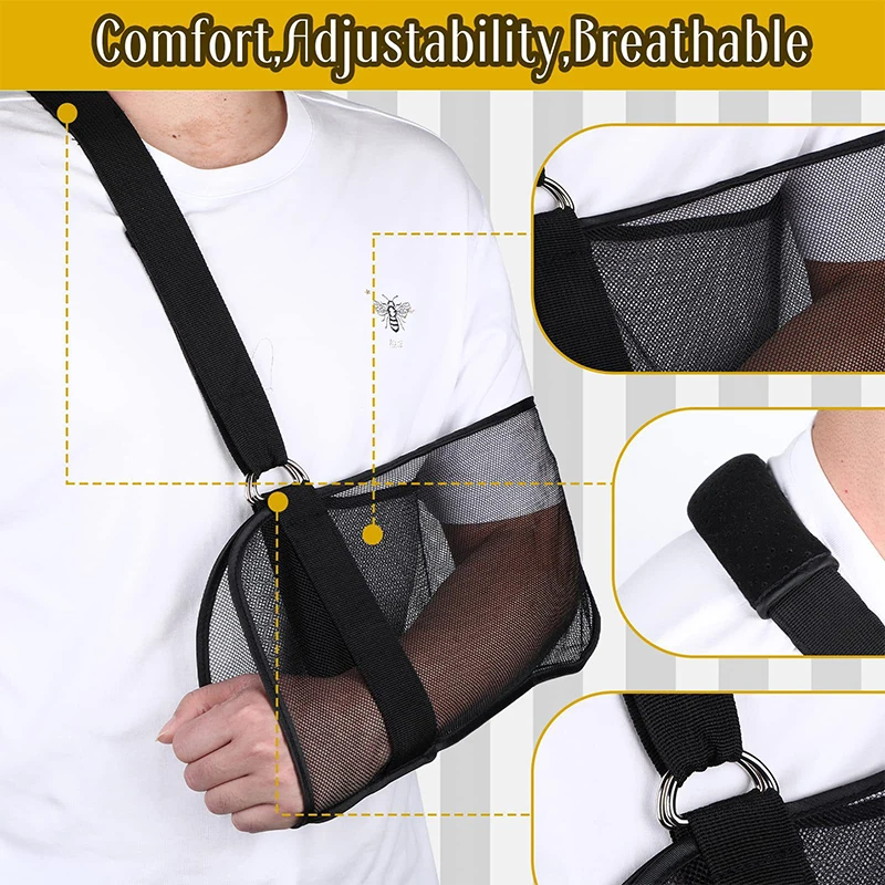 Adjustable Breathable Arm Sling Universal Support Shoulder Strap Brace Immobilizer Wrist Elbow Forearm Support Brace Straps
