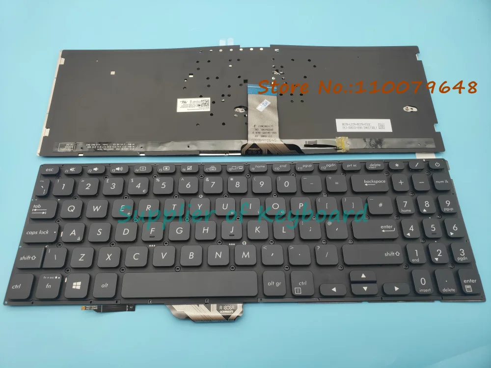 

New For ASUS Vivobook U530FA U530FN U530UA U530UF U530UN Laptop UK Keyboard Black/Silver