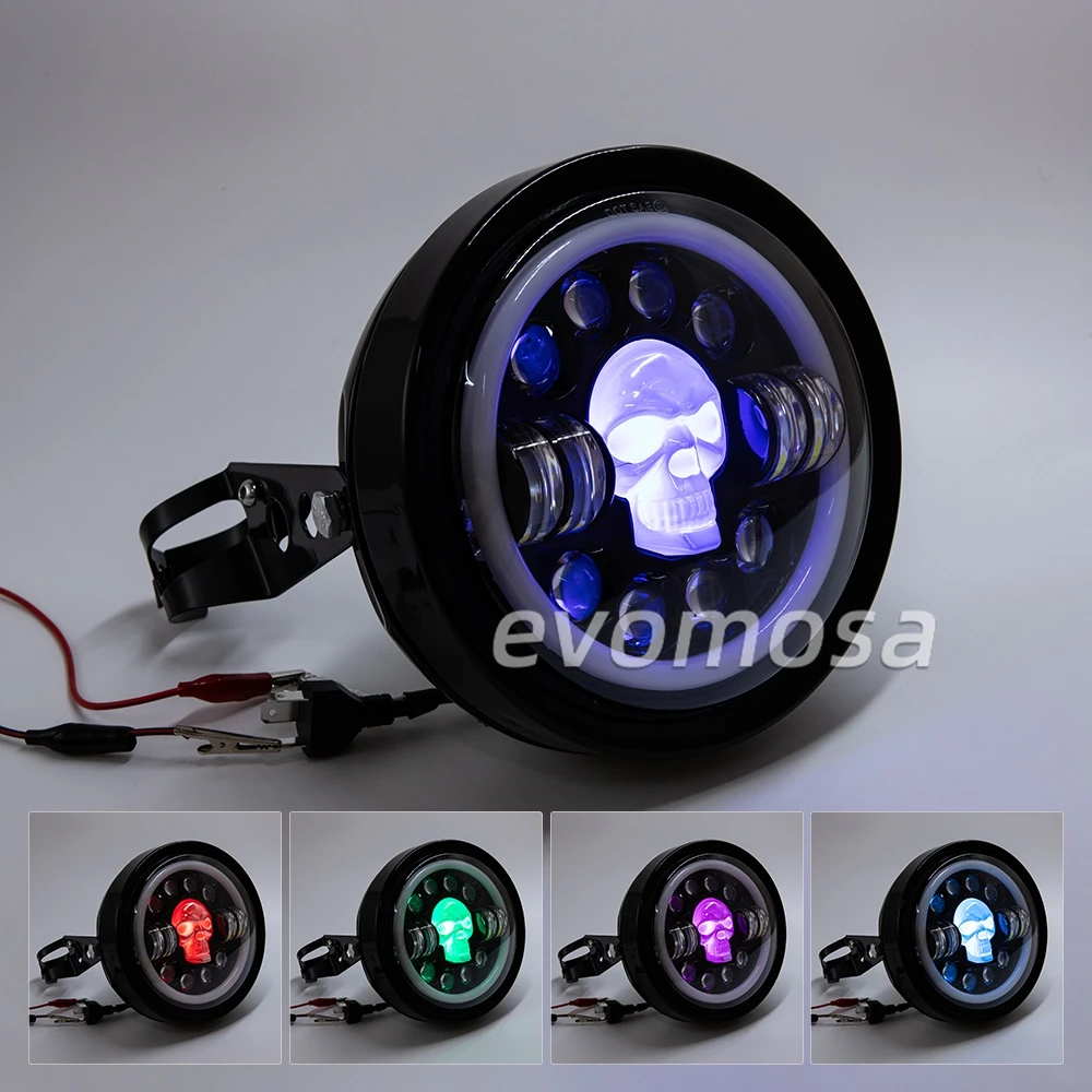 Headlight Bulbs 7 Inch Round Motorcycle LED Headlamp Turn Signal For Lada Niva Urban Offroad For honda CG125 GN125 CB400 CB750 view 4