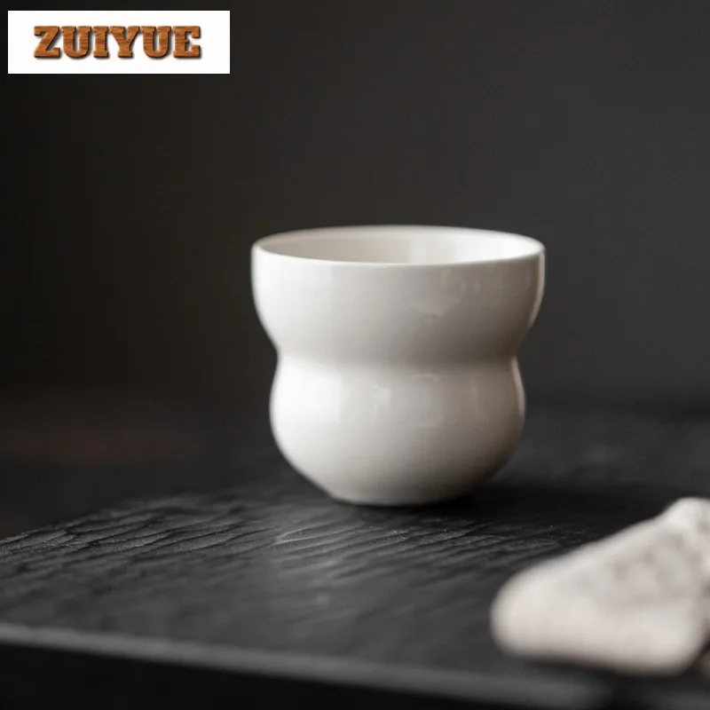 2pc/lot Plant Ash Teacup Handmade Gourd Master Tea Cup Japanese Style Kung Fu Set  Ancient Tea Bowl Chinese Tea Ceremony 80ML