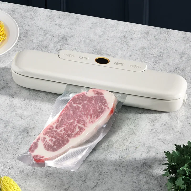 Meal Prep Storage Automatic Vacuum Sealer Machine Dry Wet Dual Mode Compact One-Touch Food Preservation for Home Kitchen