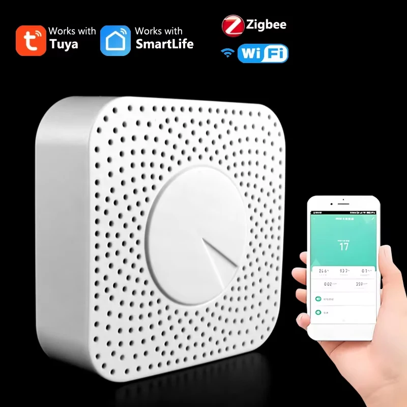 

6 in 1 Tuya WiFi/ZigBee Carbon Dioxide Meter VOC HCHO PM2.5 Gas Detector Intelligent Linkage Home School CO2 Detector