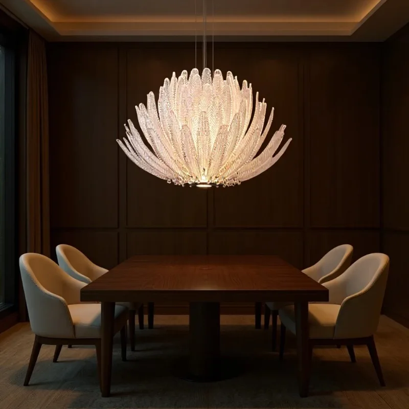 French Luxury Living Room Restaurant Pendant Lights Bedroom Hotel Villa High-end Crystal LED Chandelier Home Decor Lamps Fixture