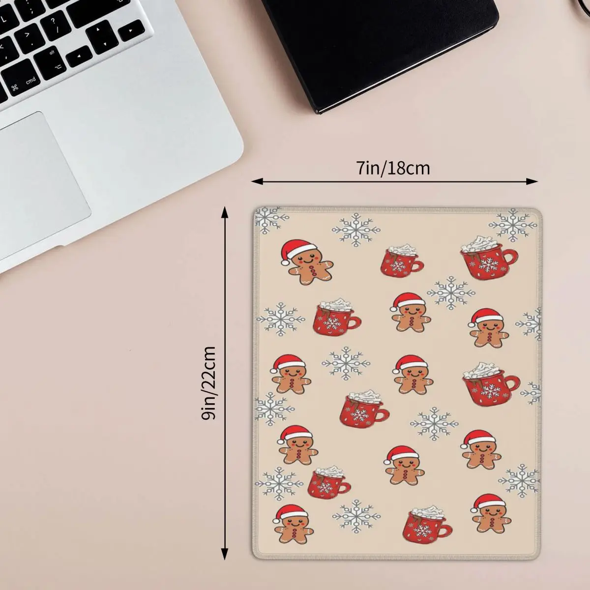 Merry Christmas Tree And Gingerbread Men Mouse Pad Computer Keyboard Mouse Mat Gamer PC Laptop Desk Mat Office Accessories