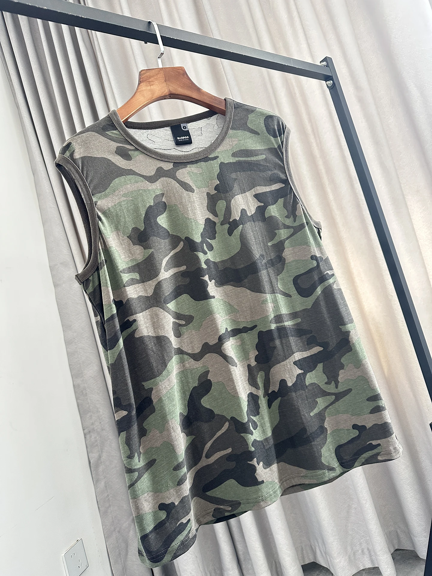 Men's American Camouflage Summer Outdoor Sports Sleeveless Military Fan T-Shirt Sweat Vest Breathable Quick-Drying Cotton Mat...