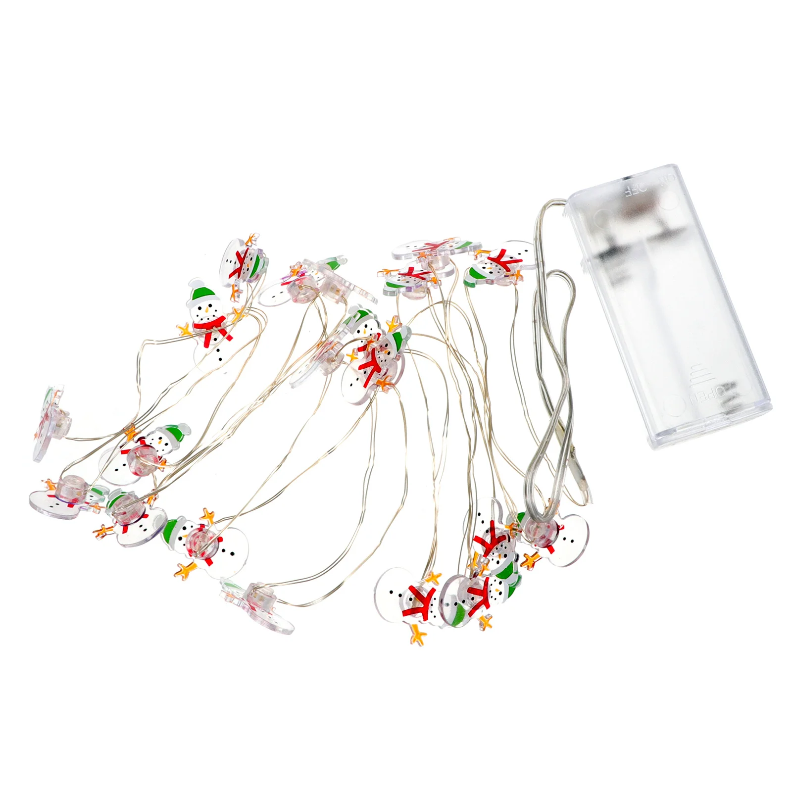

1Pcs Christmas Snowman String Lights 2m Powered Low Voltage LED Soft Warm Light Holiday Party Decorative Lighting