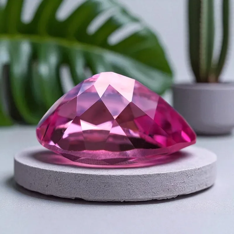 

Lab Grown Sapphire Pink Pear Cut Loose Gemstone Pass Tester Selectable Certificate For Jewelry Making
