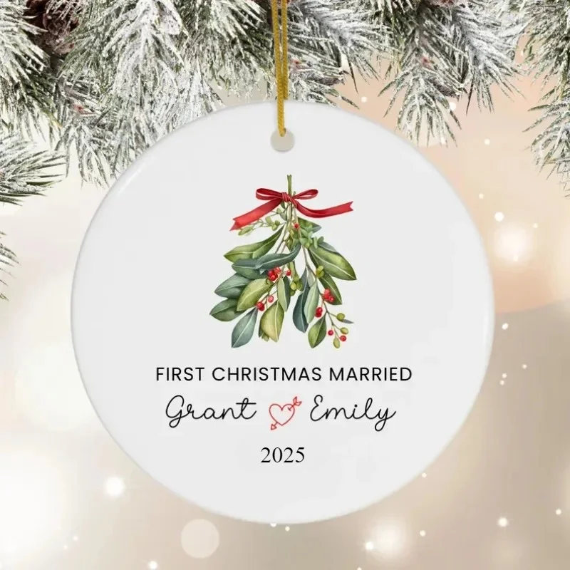 Personalized First Christmas Married Mr Mrs Tree Christmas Ornament Newlywed Christmas Gift Custom Married As Mr Mrs Ornament