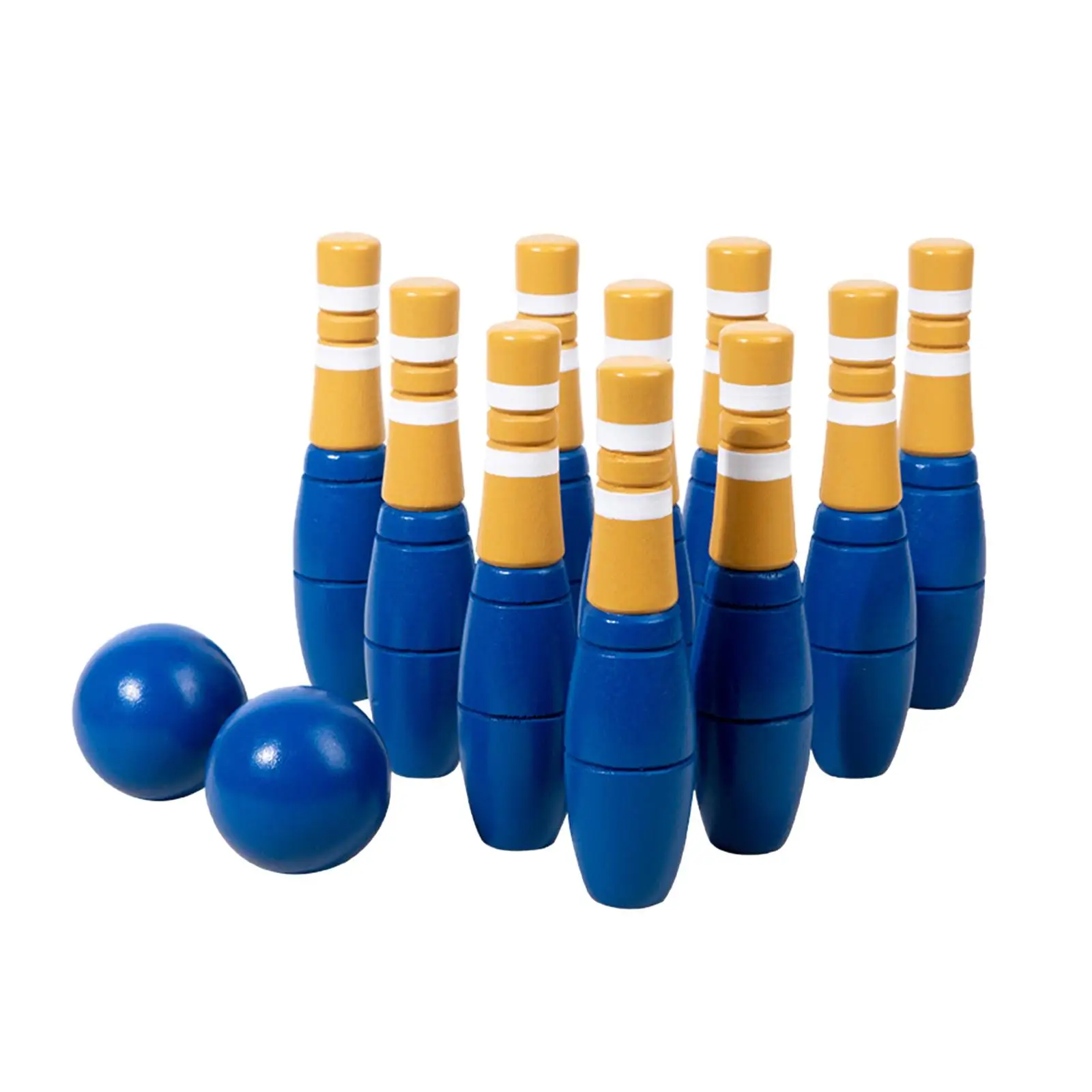 Set da Bowling in legno birilli giocattoli in legno 10 bottiglie apprendimento precoce sport all'aria aperta