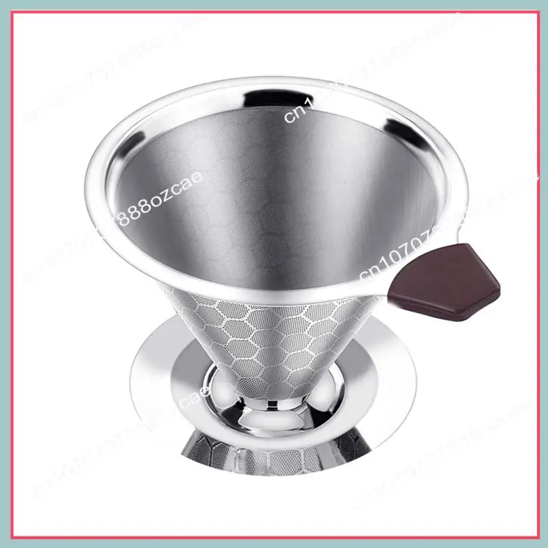 A26P 커피 필터 드리퍼에 붓는 재사용 가능한 스테인레스 스틸 드립 커피 메이커 콘 커피 메쉬 필터 1-4 컵