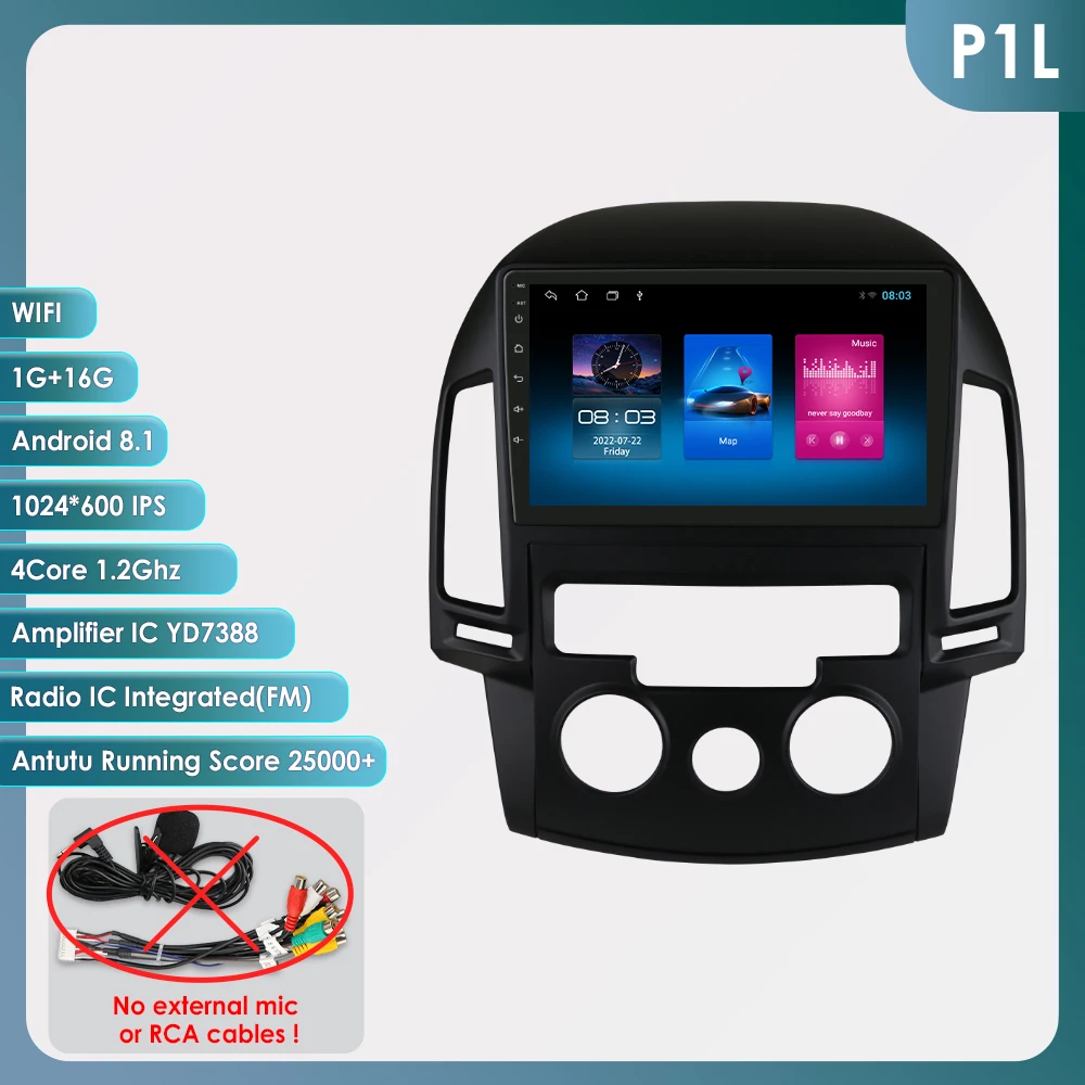 OSSURET AI Android 14 Autoradio Voor Hyundai I30 AT MT 2006-2011 Auto Multimedia GPS Carplay 4G DSP BT 360 Camera Door Snapdragon 6115