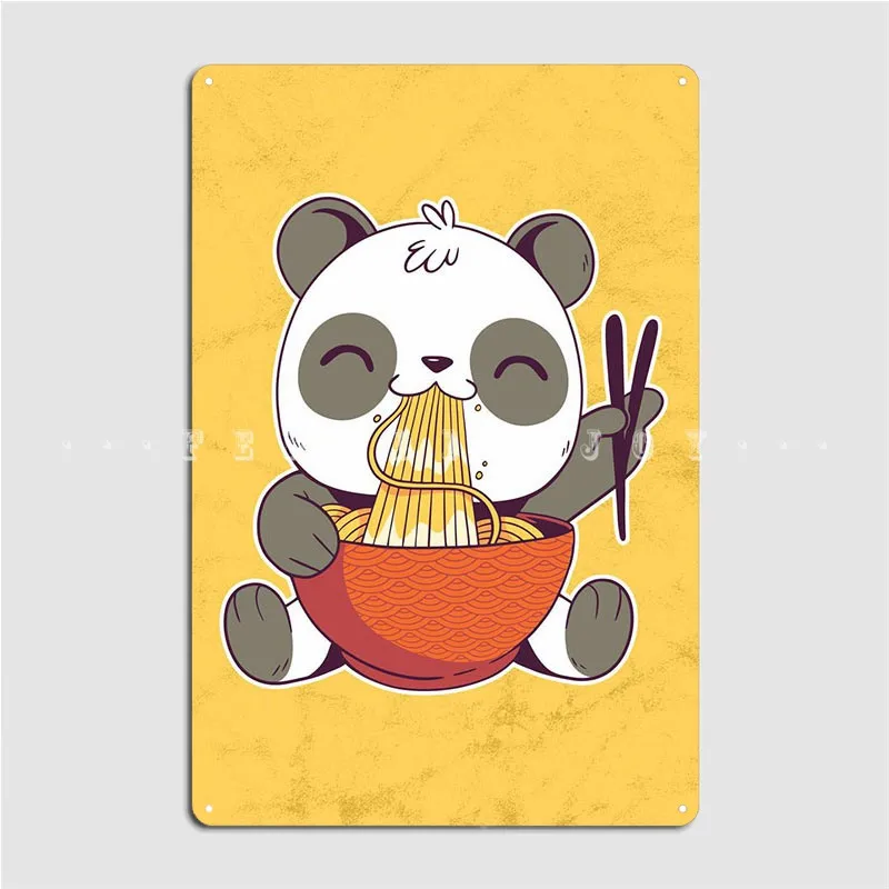 

Ramen Soup Noodles Panda Metal Plaque Poster Plaques Vintage Cave Pub Pub Tin Sign PostersWall Decoration