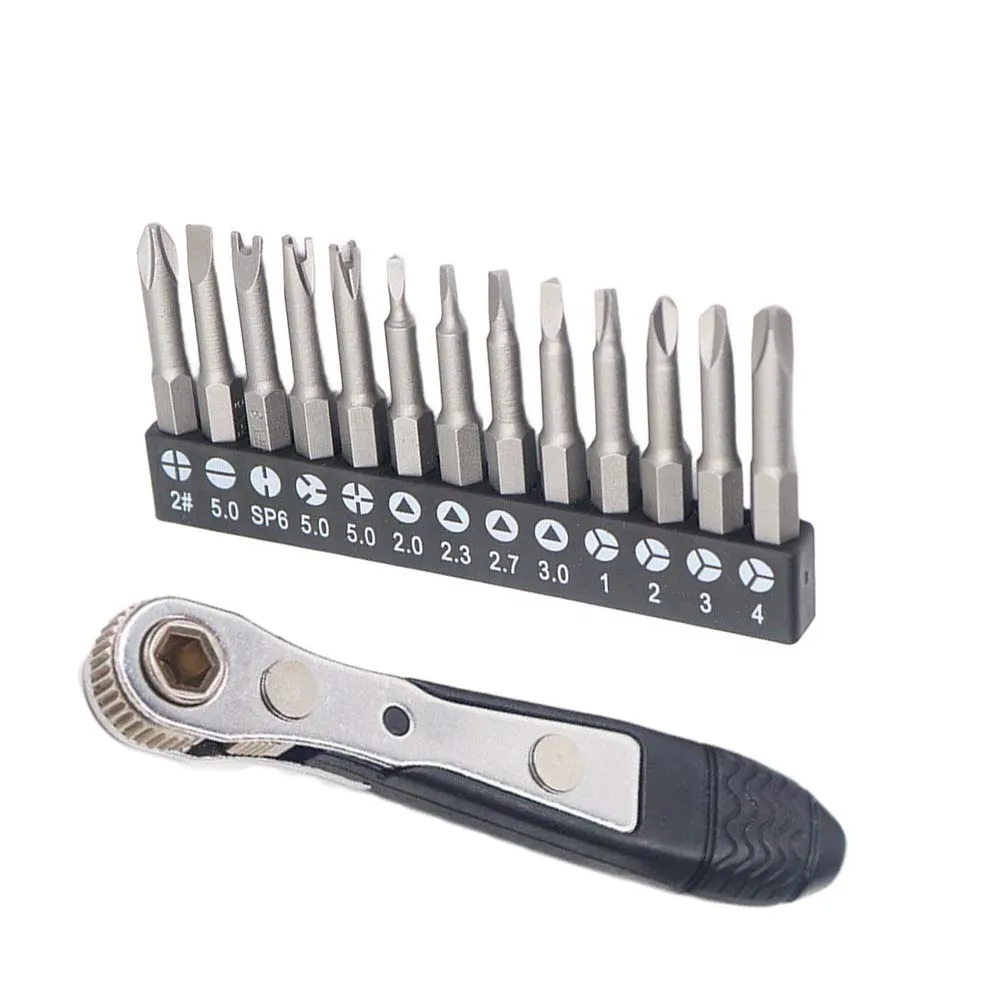 14-Piece Screwdriver Bit Set With Wrench, Steel 50mm 1/4