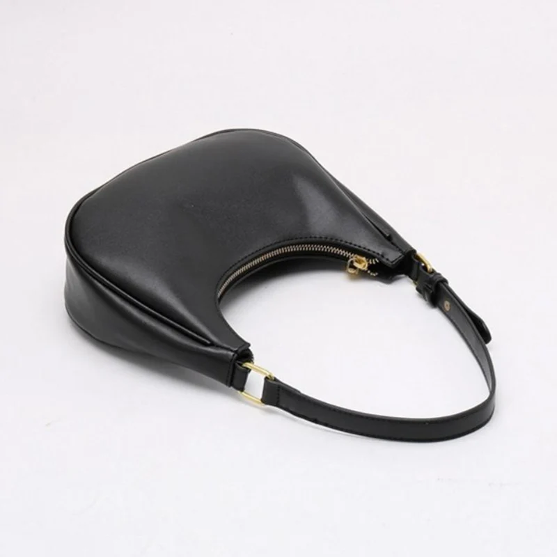 Fashion Saddle Shaped Armpit Shoulder Bags For Women Solid Color Pu Leather Female Bag Clutch Underarm Messenger Purse