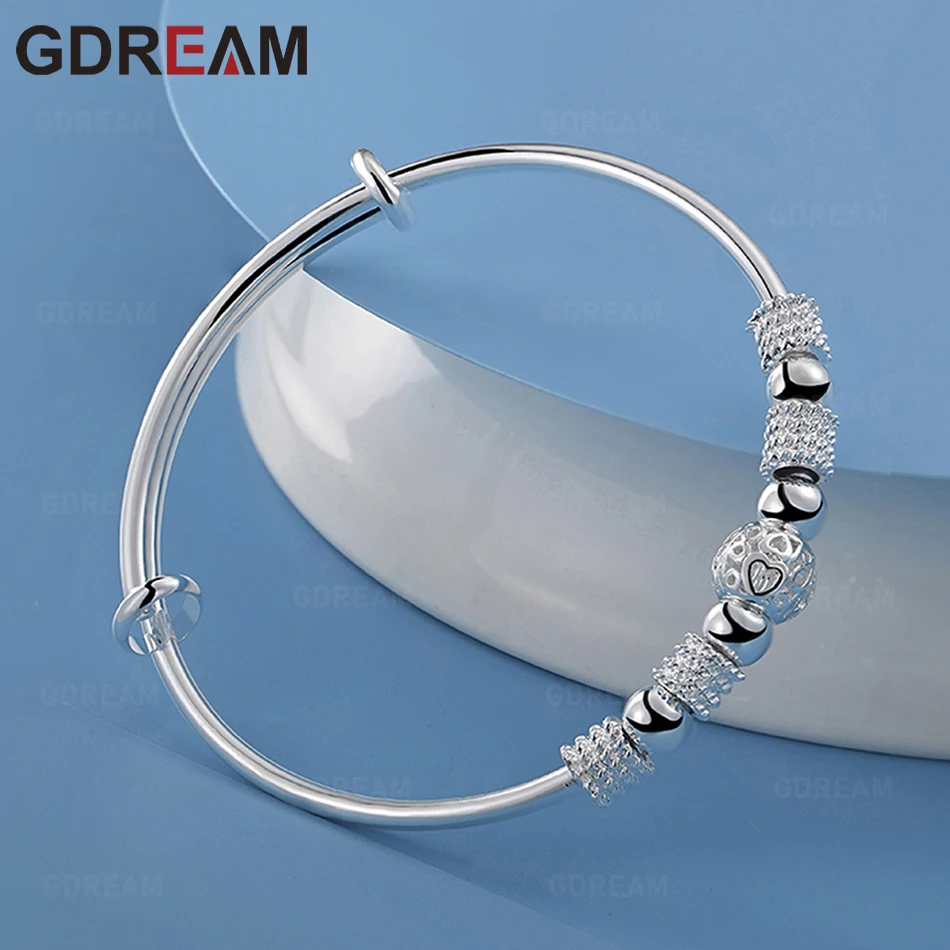 

GDREAM 925 Sterling Silver Nine-Turn Bead Bangle, A Delicate And Elegant Design For Women, Perfect For Engagement Jewelry.