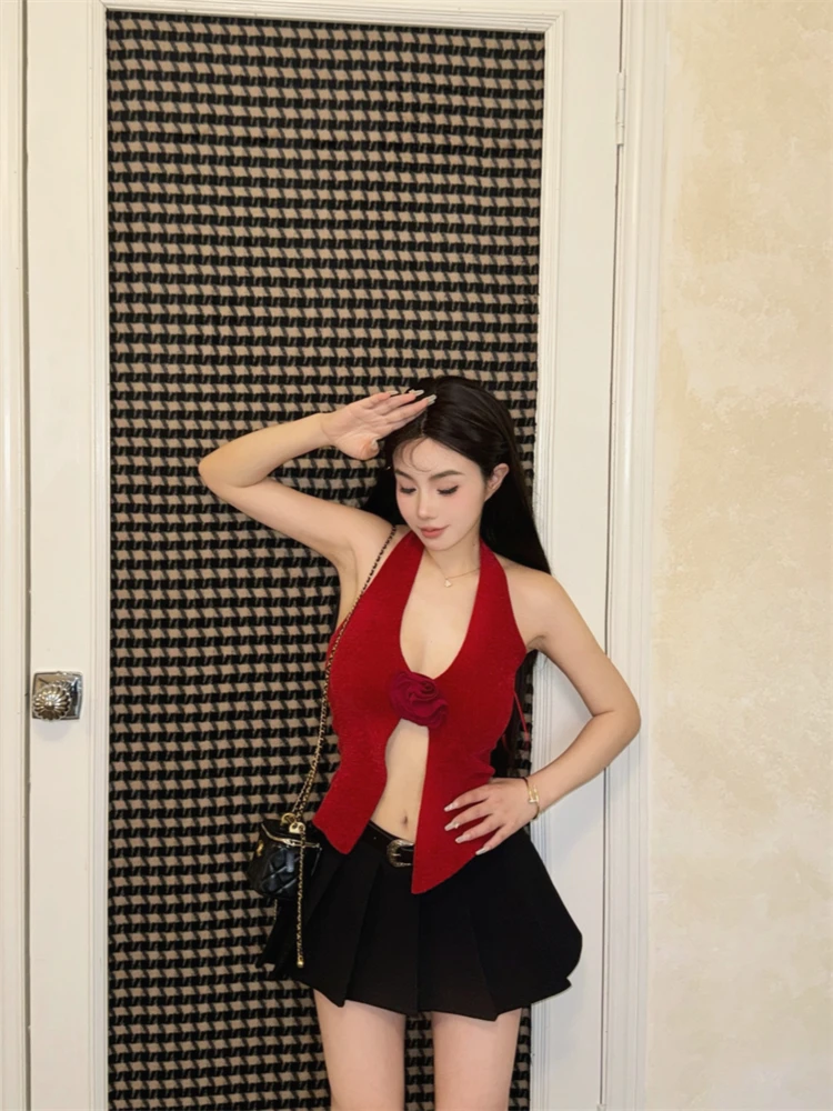 

Slimming Effect f-length Ultra-ort Pleated Skirt Bla Front-ort Ba-long Design Spring 2024 New Sle Women's Skirt