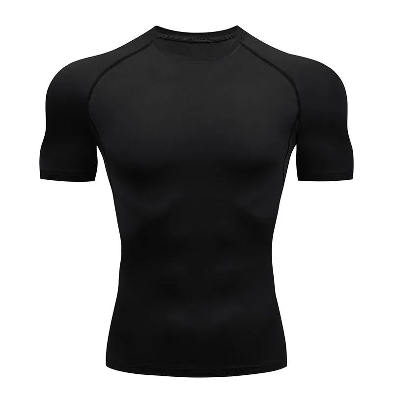 Blossom Print Short Sleeve Compression Tee Shirts Men Summer Athletic Quick Dry T-shirts Fitness Gym Workout Running Sporty Tops