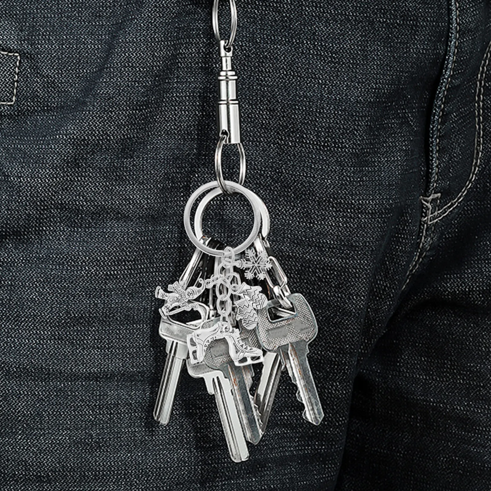 

Skating Keychain Snowflake Ice Skate Skier Gloves Ice Skating Accessories Winter Sports Gift Keychain Skates Accessories