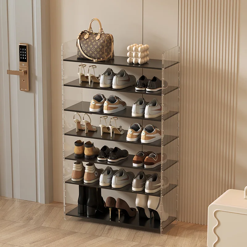 AOLIVIYA Door Entrance Shoe Rack Hallway Cabinet Acrylic Iron Hanging Narrow Shelf Stand