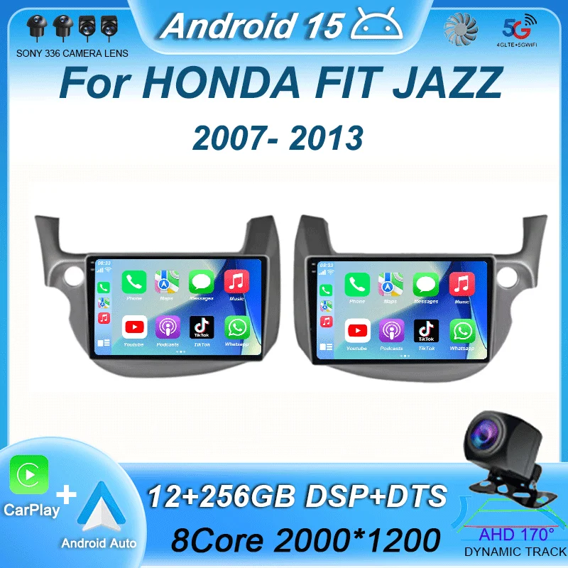 

Android 15 10"Carplay Auto Car Radio For HONDA FIT JAZZ 2007-2013 Multimedia Video Player GPS Navigation 4G+WIFI Head unit 2 Din