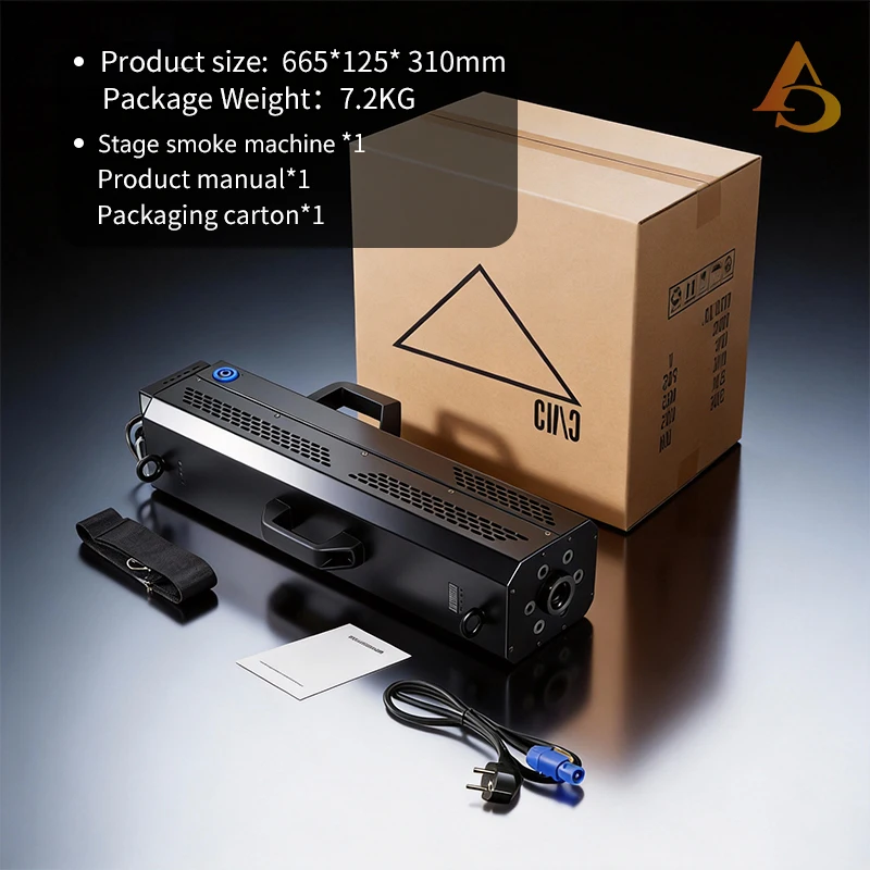 1500W RGB LED Jet FX Smoke Gun Portable Powerful Output Air Column DJ Light Cannon Fog Spray Machine for Stage Wedding