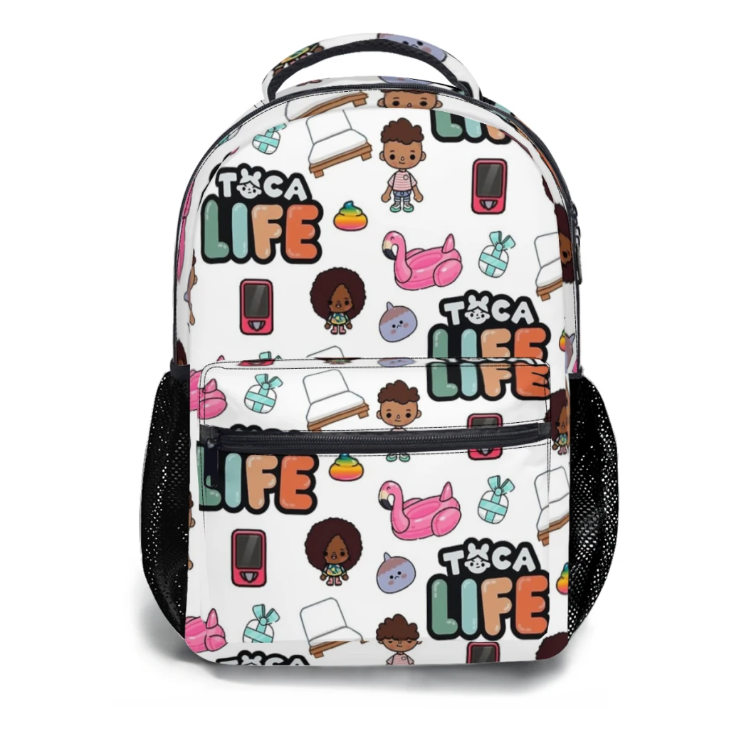 Mochila Toca Boca para Meninos, Grande Capacidade, Mochila Escolar Estudantil Cartoon, 17"