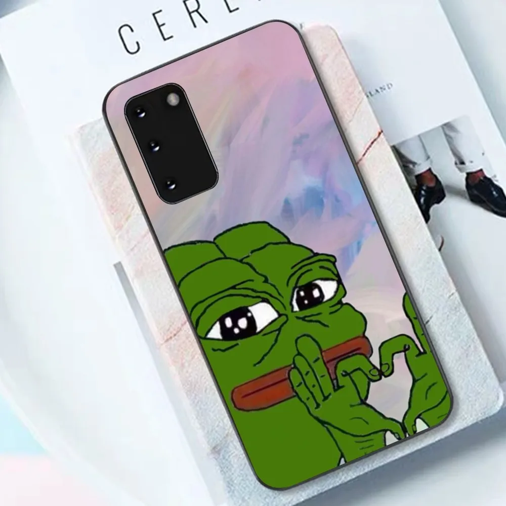 Funny Sad Frog Phone Case For Samsung S 9 10 20 21 22 23 30 23plus lite Ultra FE S10lite Fundas