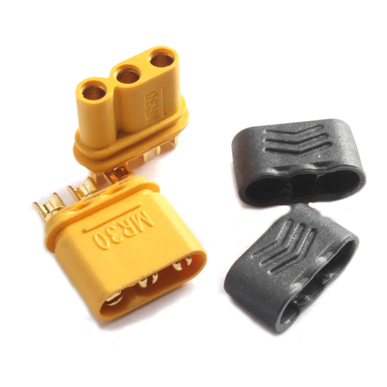 1/3/5pcs Amass MR30/60 Male Female Connector plug with sheath High current three-pin straight head connector for RC drones