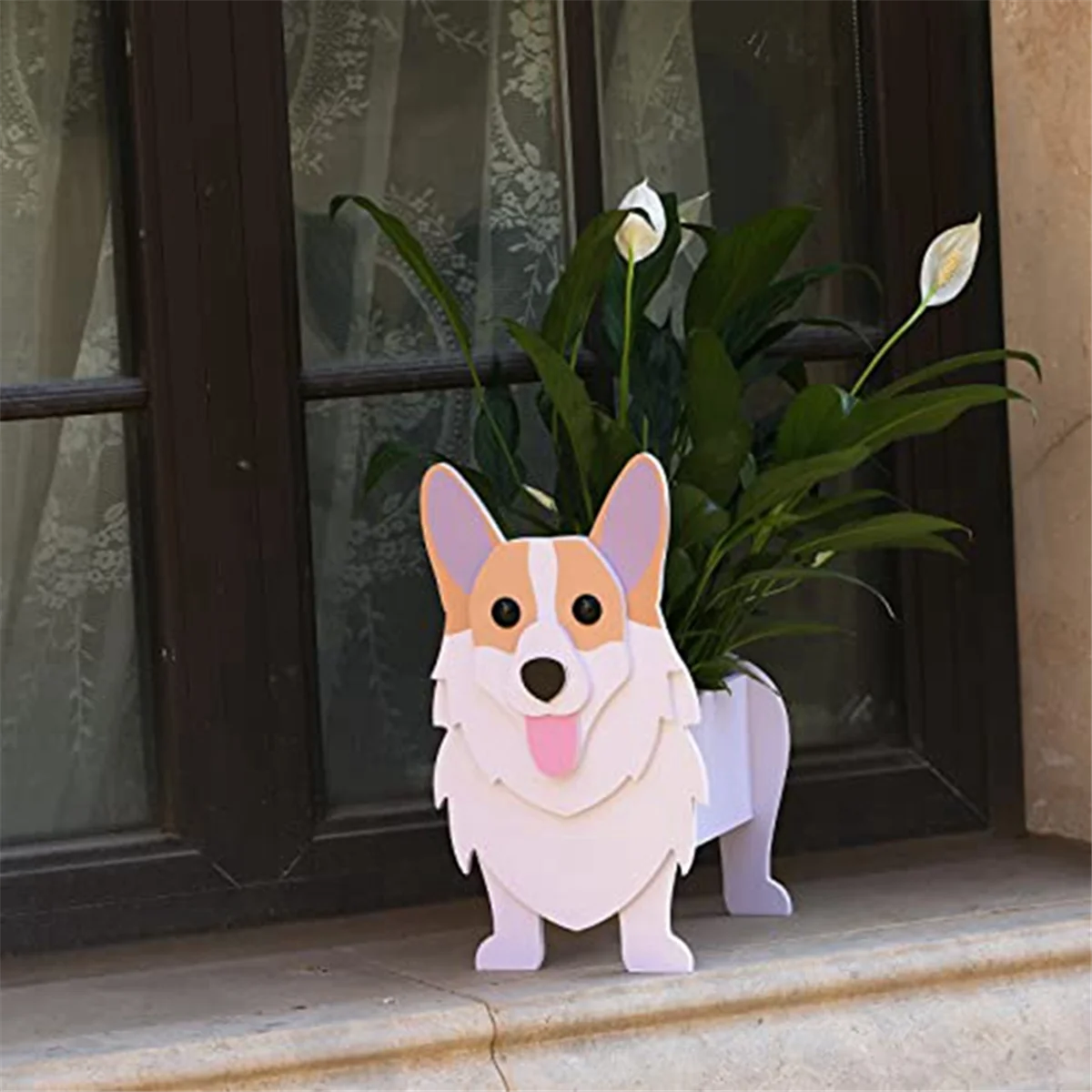 

Reliable Corgi-Gifts for Corgi-Lovers, Corgi-Dog Planter Plant Pot, Cute Dog Flower Pot for Garden Decoration