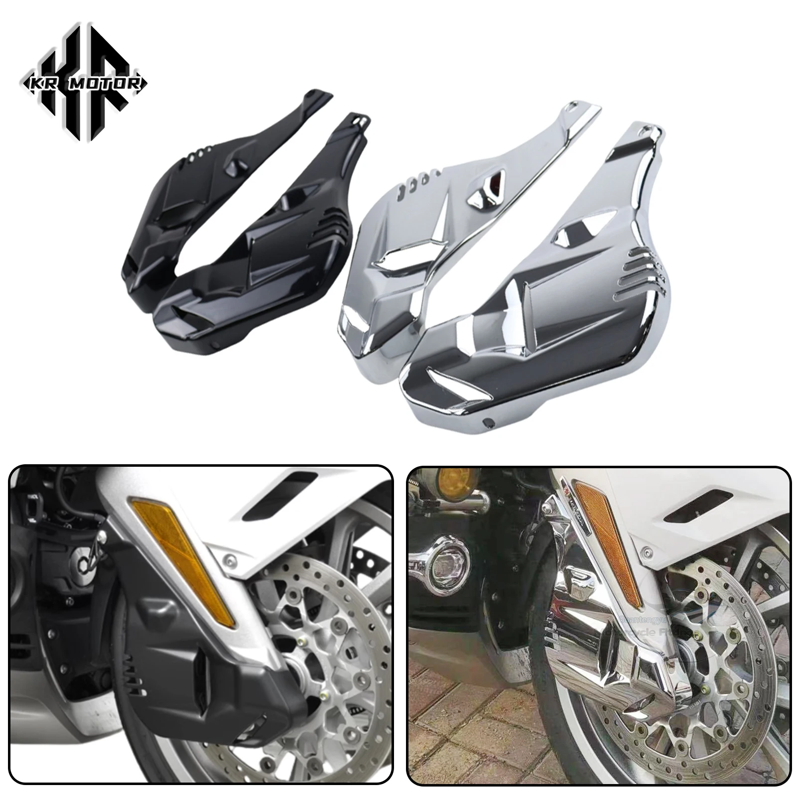 

KR MOTO For Honda Gold Wing GL1800 Tour DCT Airbag GoldWing GL1800 2018- Black/Chrome Front Brake Caliper Cover Trim Accessories