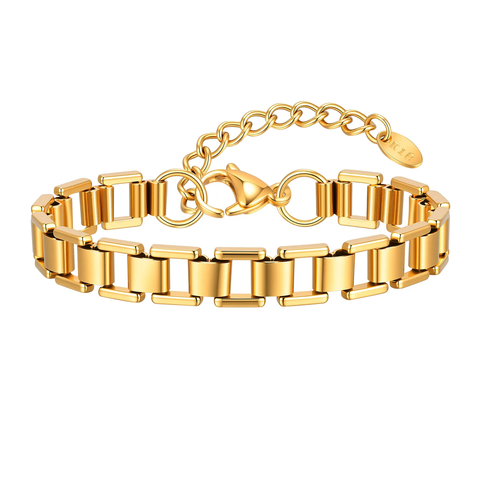 

Women's Chain Bracelet, Waterproof Stainless Steel Gold Tone Link Wristband, Fashion Minimalist Jewelry