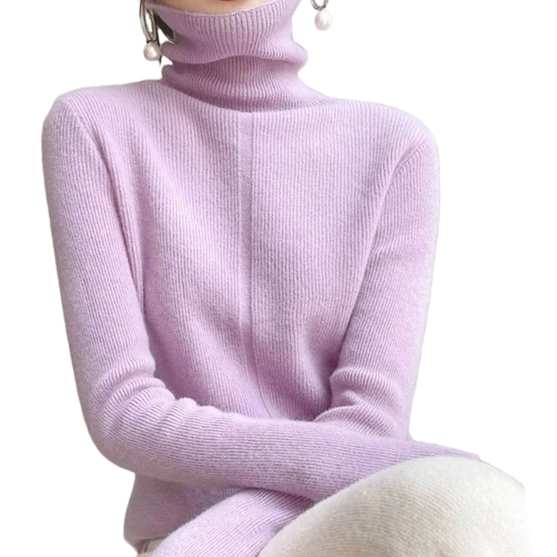 Soft and Comfortable Knitted Sweater with Unique Collar Pullover Tops for Women P8DB