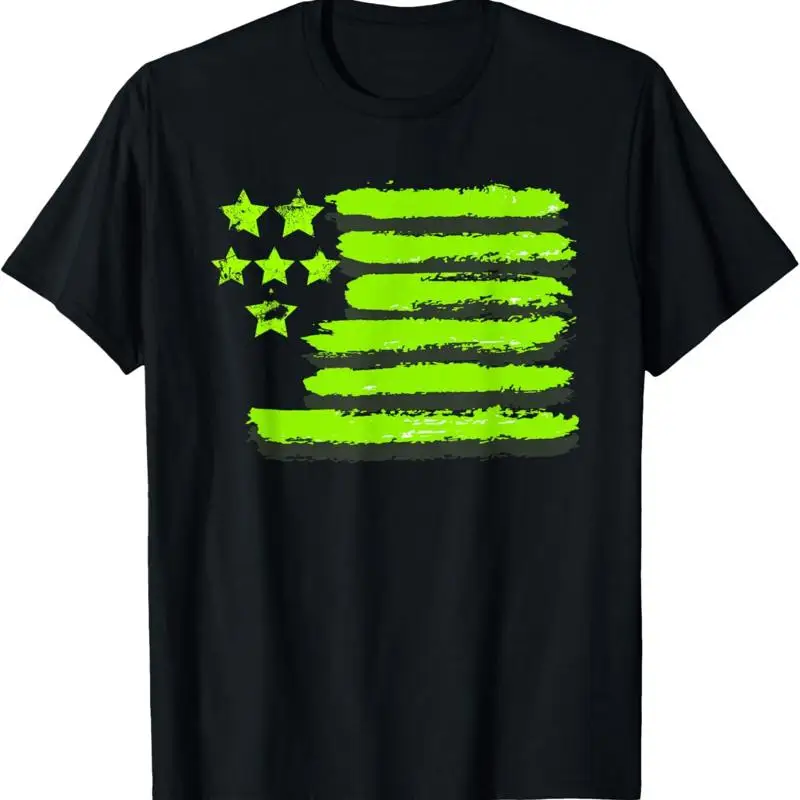 

Green Grunge Stars Stripes Flag Color T Shirt