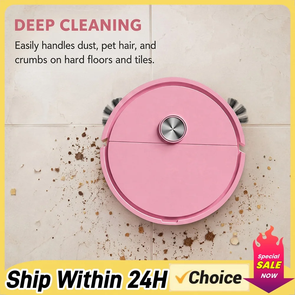 3 In 1 Mini Robots Vacuum Cleaner Automatic Obstacle Avoidance Multi Function Sweeping Cleaners for Pet Hair&Hard Floor&Carpet