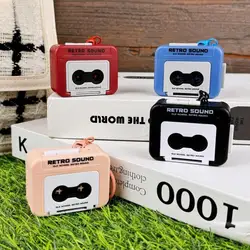 1/2PCS New Funny Recorder Music Keychain Storage Box Retro Keychain Mini Player Commemorative Key Christmas Festival Gift