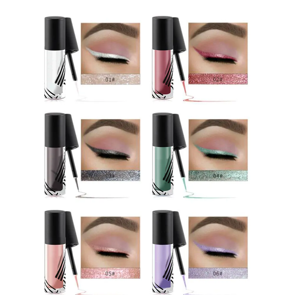 6 ชิ้นอายไลเนอร์ชนิดน้ำมันวาวสีสันสดใสชุดแต่งหน้าตาเพิ่มเอฟเฟกต์สเตอริโอของดวงตา สูตรระบายอากาศได้ดี