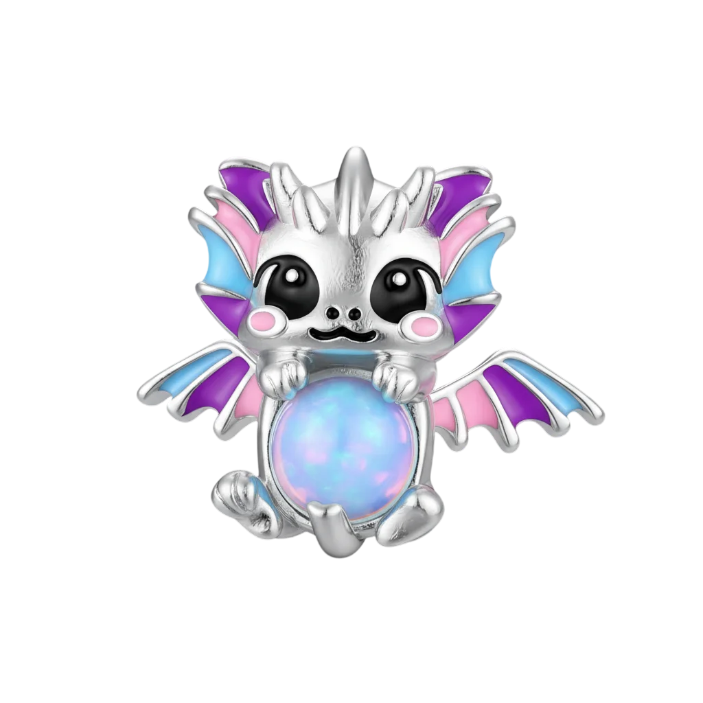 

925 Sterling Silver Adorable Dragon Coiling A Pearl Beads Charm Fit Original Charm Bracelets Women DIY Jewelry Gift