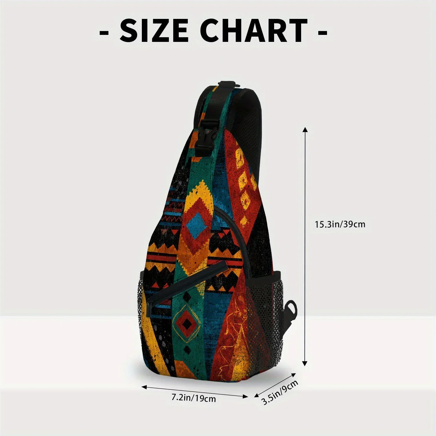 Custom Bag Custom Men'S Retro Bohemian Sling Bag - Crossbody Shoulder Chest Bag With Adjustable Strap, Machine Washable Travel H