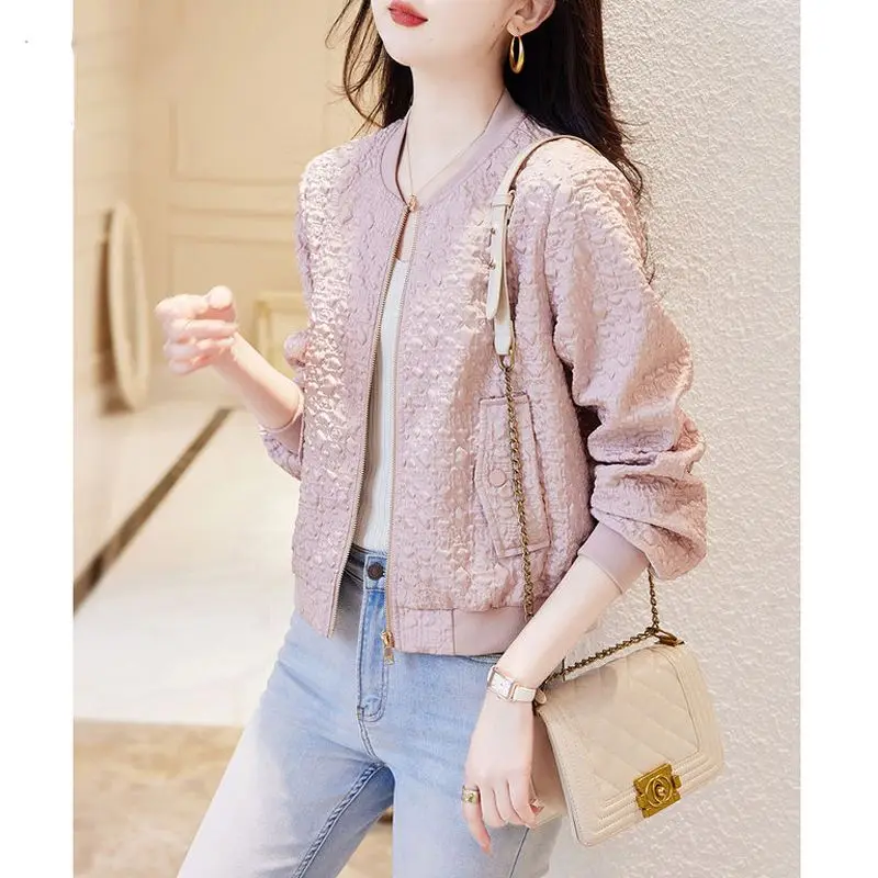 

2025 Spring/Autumn New Arrival Jacket Cardigan Baseball Jacket Casual Outerwear Women Short Version