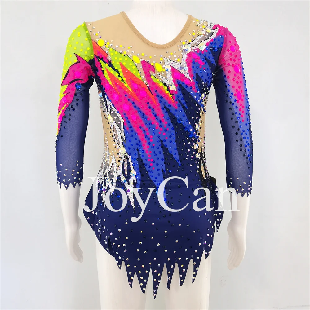 JoyCan Rhthmic Gymnastics Leotards Girls Women Blue Spandex Elegancki strój do tańca na zawody