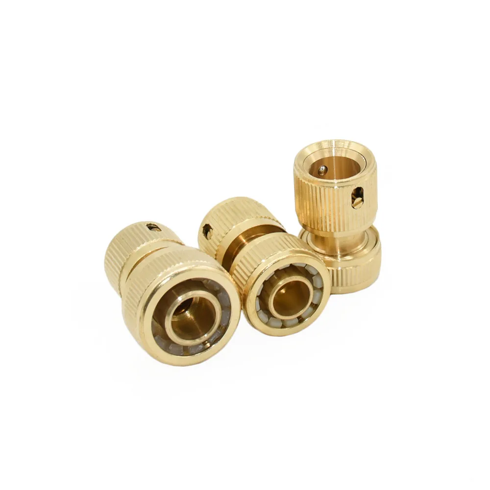 Brass 1/2 5/8 3/4 Inch Hose Quick Connector Nipple Water Stop Coupler Fitting For Garden Hose Car Wash