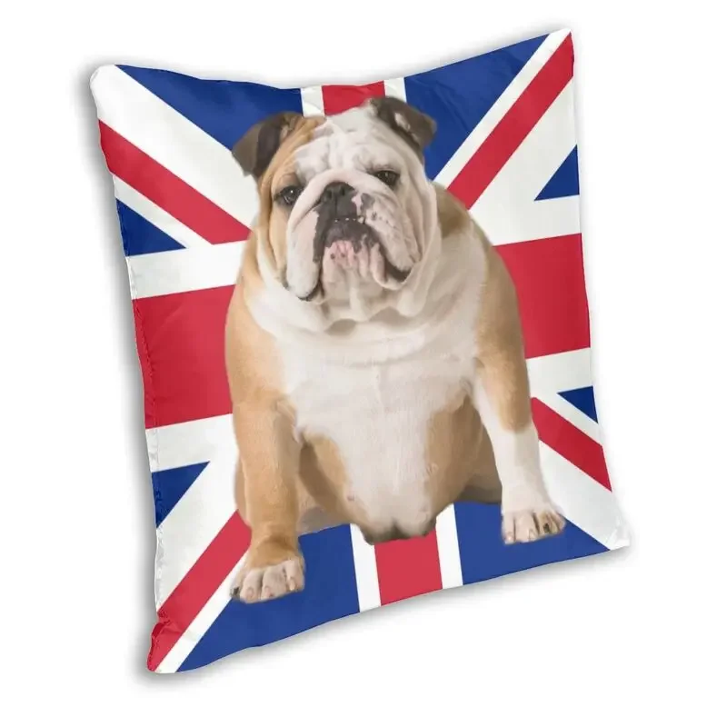 Union Jack English Bulldog Square Throw Pillow Case Home Decor Fashion Pillowcover British Flag Cushion Cover for Living Room