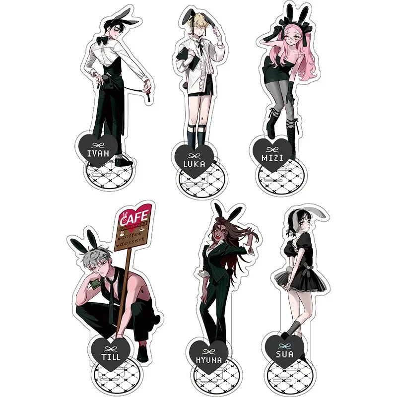 15cm Alien Stage 3rd Anniversary Rabbit Cafe Acrylic Stand Ivan Till Mizi Sua Luka Hyuna Bunny Costume Limited Edition