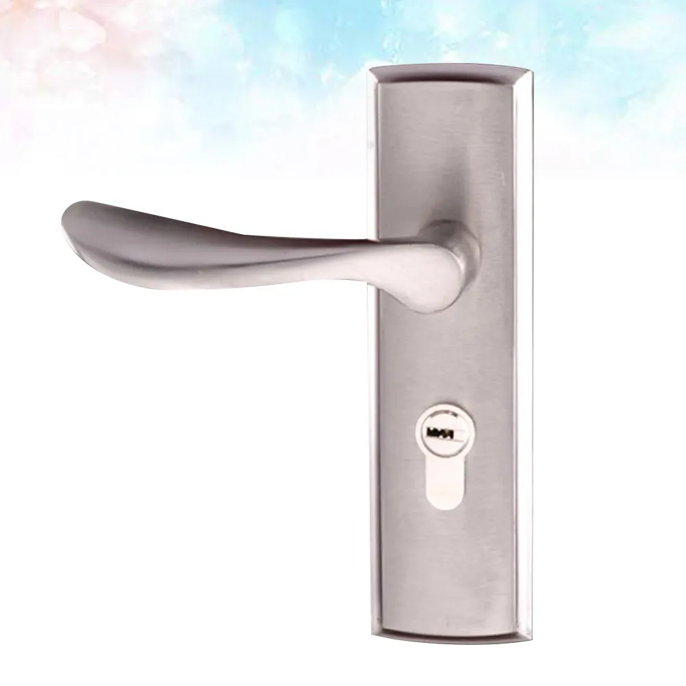 Aluminum Alloy Interior Door Handle Lock with Auto Rebound Mute Mechanism Rustproof Ergonomic Lever for Bedroom Bathroom Office