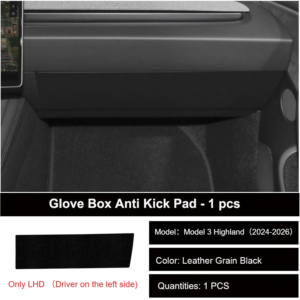 Anti-Kick-Pads für Autotüren für Tesla Model 3 Highland, Model Y Juniper YL 2021-2026, Schutzsticker für Handschuhfach, PU-Leder-Pads – Detail 21