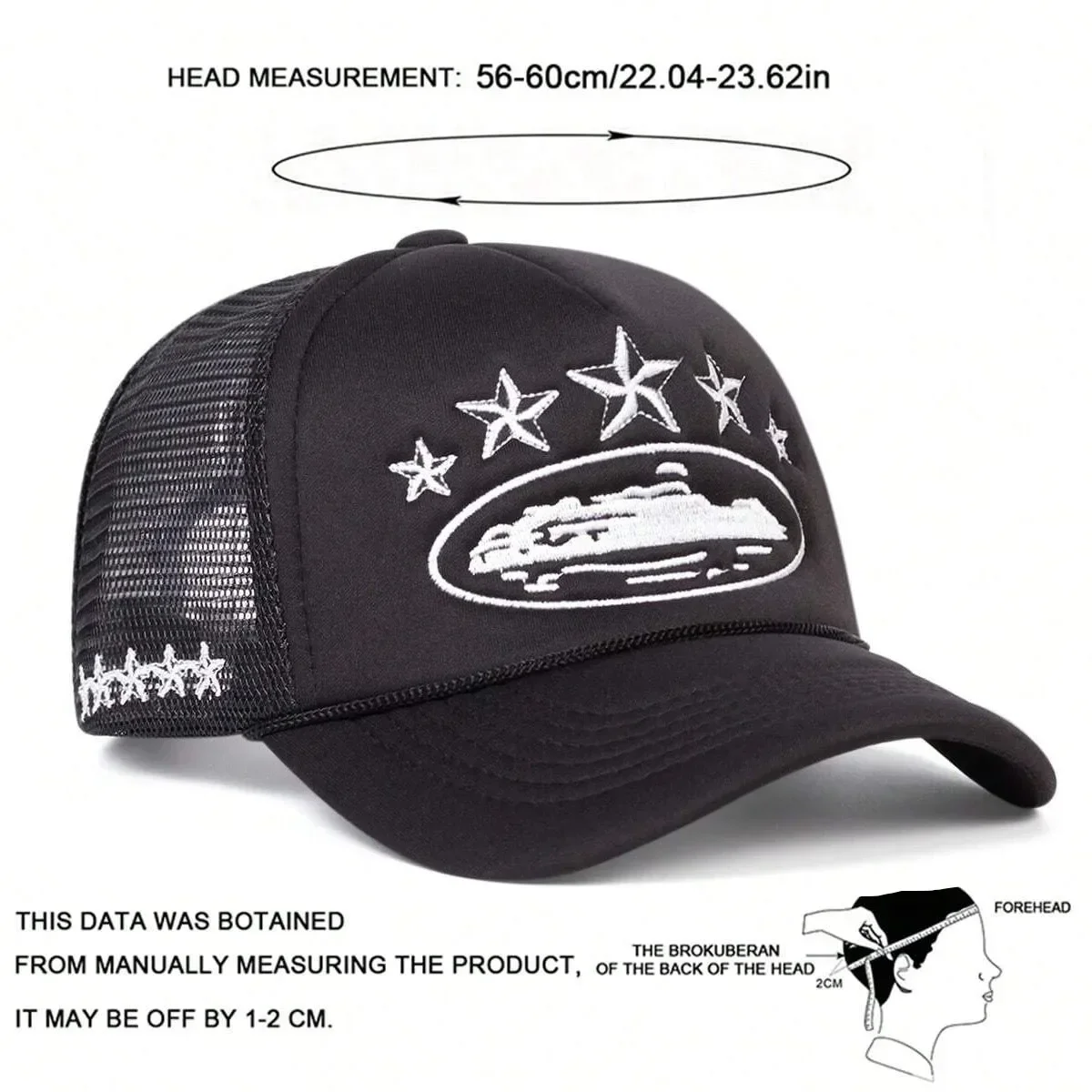 Unisex Men Women Cap Pentagram Embroidery Baseball Net Caps Spring Summer Outdoor Adjustable Casual Hats Sunscreen Hat