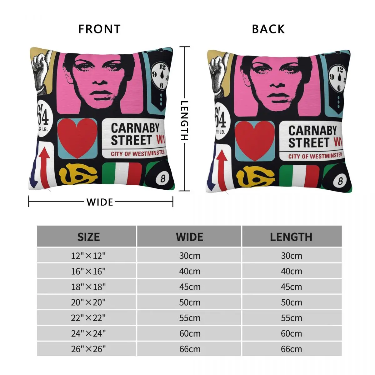 Travel Back Swinging Sixties Square Pillowcase Polyester Linen Velvet Printed Zip Decorative Bed Cushion Case